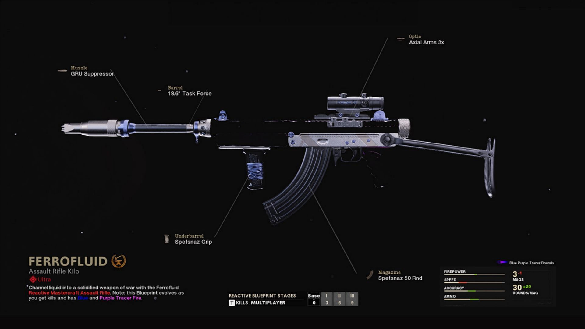 The Vargo-52 Ferrofluid blueprint available in-game (Image via Activision)