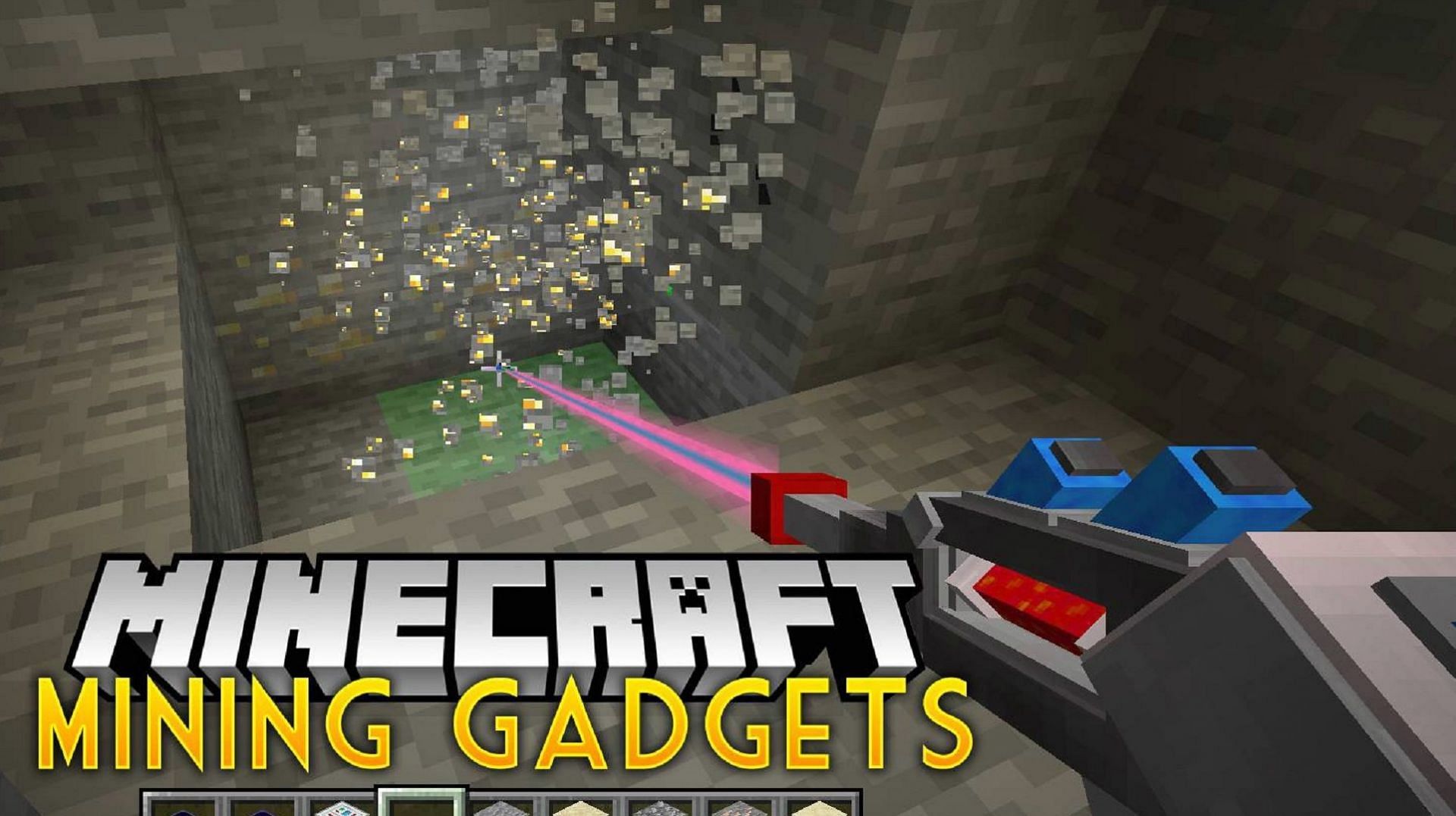 A mining laser courtesy of Mining Gadgets (Image via Direwolf20/9Minecraft)