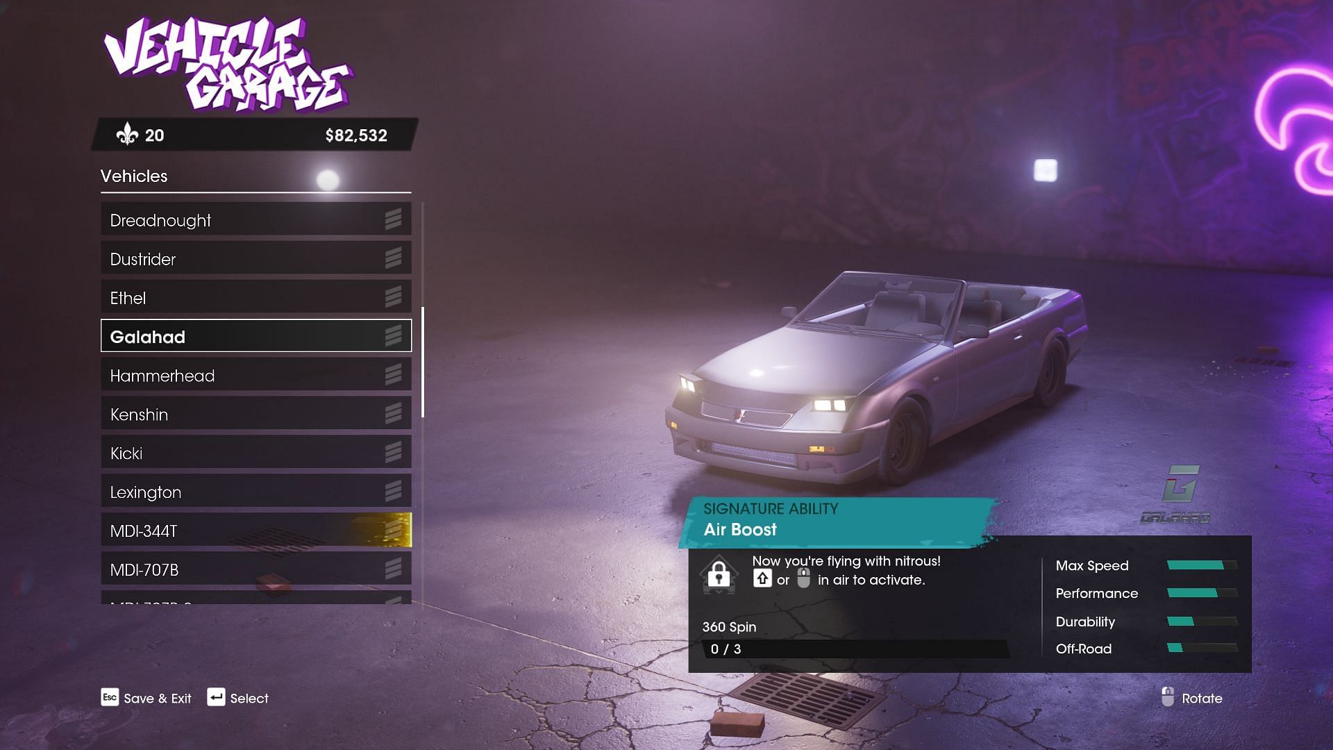The Galahad is also uncommon but a great find nonetheless (Image via Saints Row)