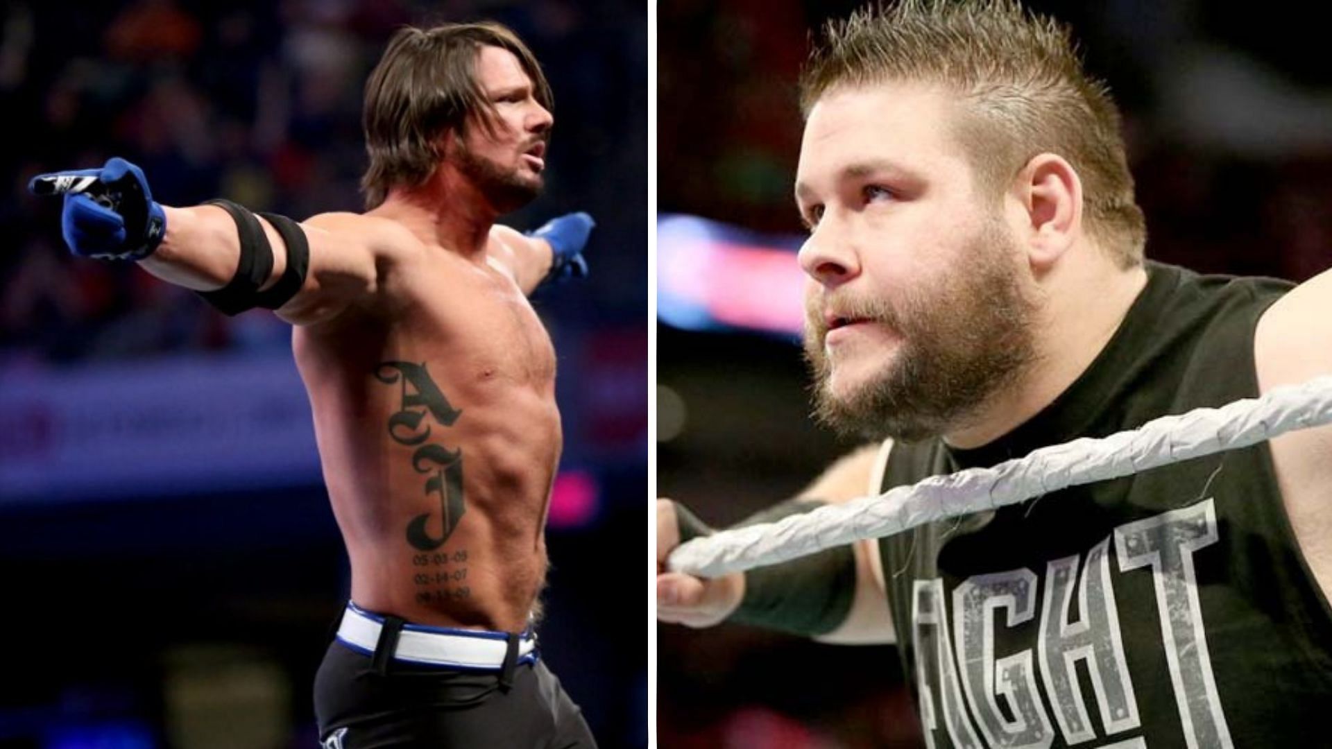 AJ Styles (left), Kevin Owens (right)