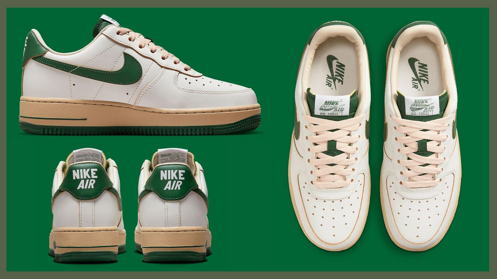 This Nike Air Force 1 Low Sail Gorge Green Has Strong Vintage