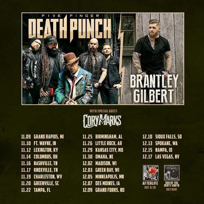 Five Finger Death Punch and Brantley Gilbert Tour 2022 Tickets