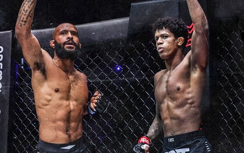 Demetrious Johnson (left) and Adriano Moraes (right) [Photo Credits: ONE Championship]