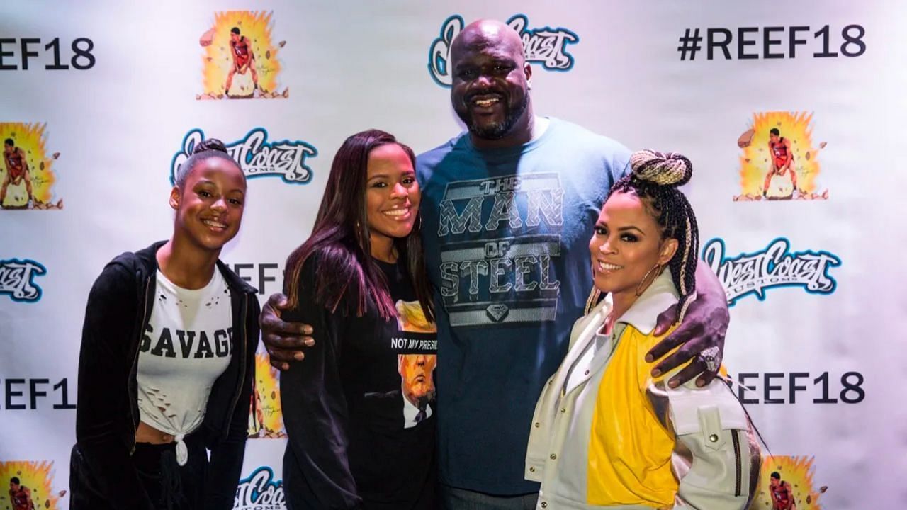 O&#039;Neal with his ex-wife and daughters