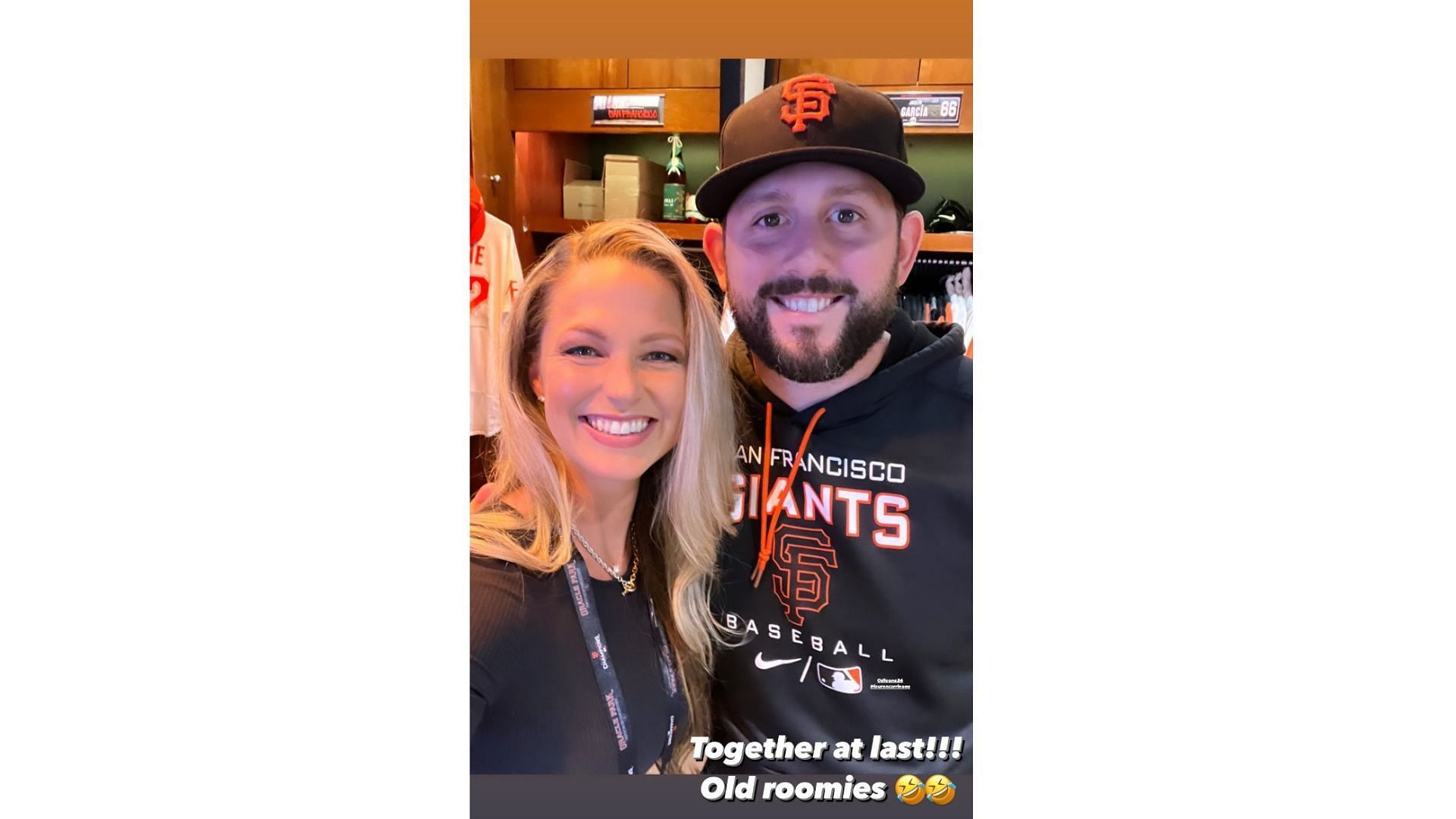 Allie with San Francisco Giants pitcher Dominic Leone.
