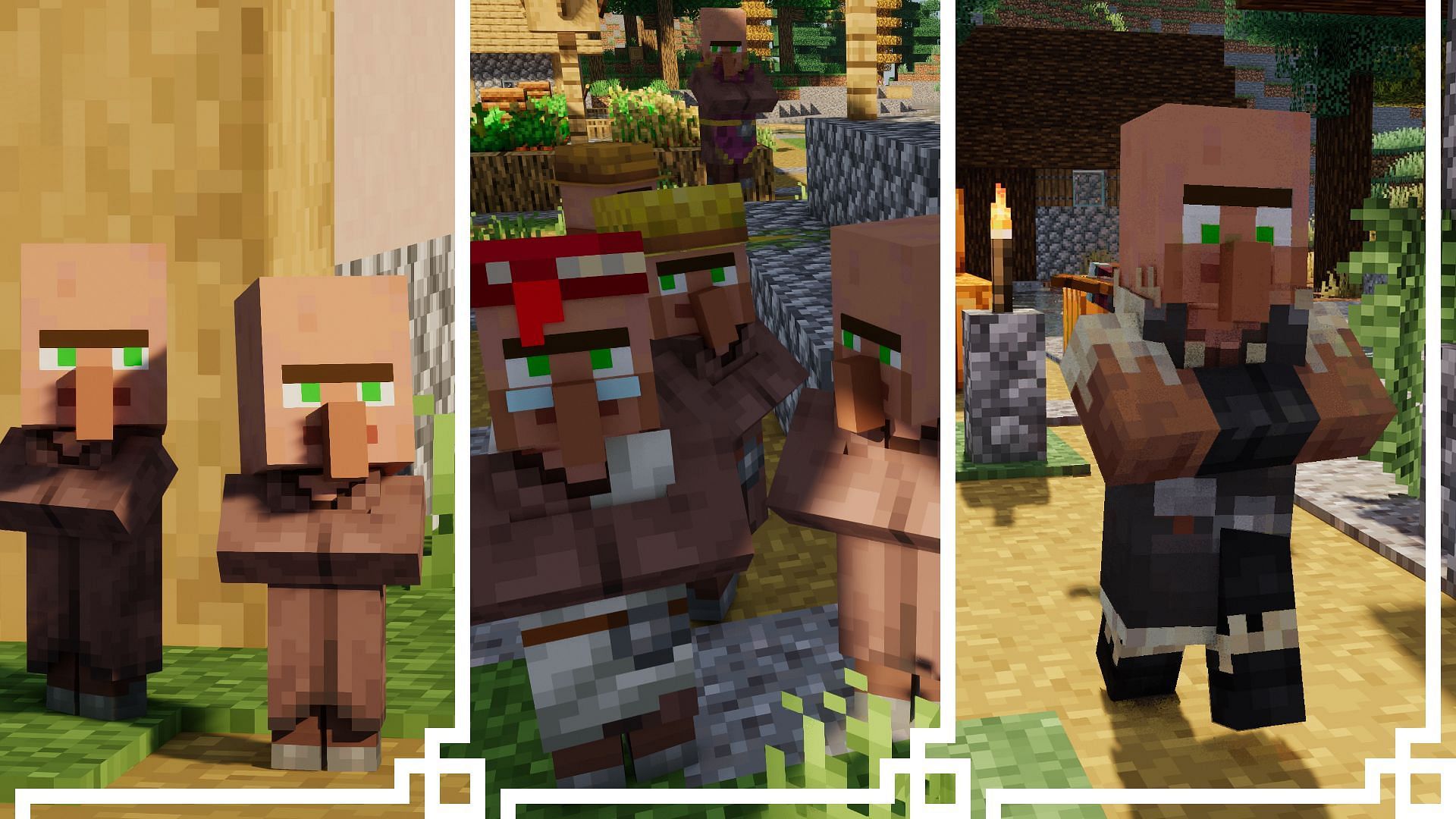 Villagers and other mobs will come alive through this texture pack (Image via CurseForge)