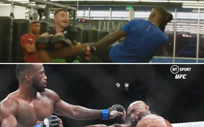 "Literally no one can argue the case that it was a fluke now" - Fans left impressed as irrefutable video evidence surfaces that Leon Edwards trained for exact head kick that knocked Kamaru Usman out at UFC 278
