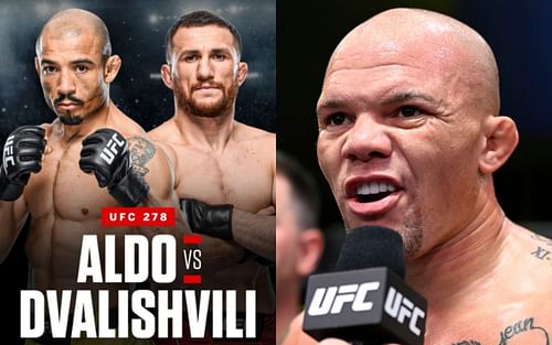 Jose Aldo vs. Merab Dvalishvili (left. Image credit: ESPN MMA Twitter), Anthony Smith (right. Image credit: Jeff Bottari/Zuffa LLC)