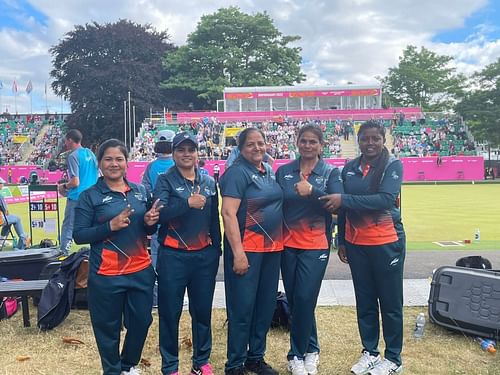 Lovely Choubey (second from right) and MS Dhoni have an interesting connection. (PC: SAI)