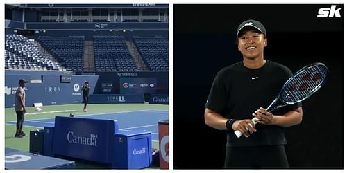 Naomi Osaka practices in Toronto