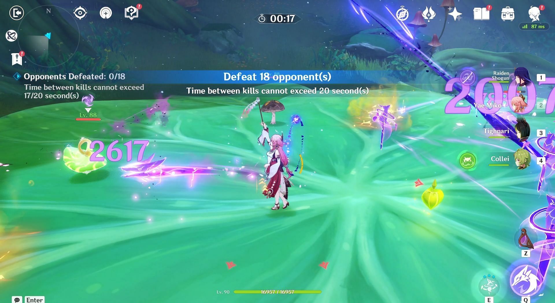 Defeat opponents within the time limit (Image via HoYoverse)