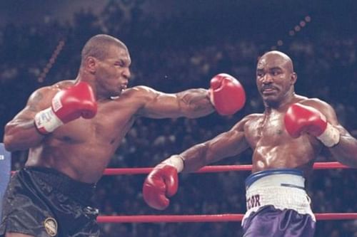 Mike Tyson vs. Evander Holyfield [ Image via @Mirrorfighting /Twitter ]