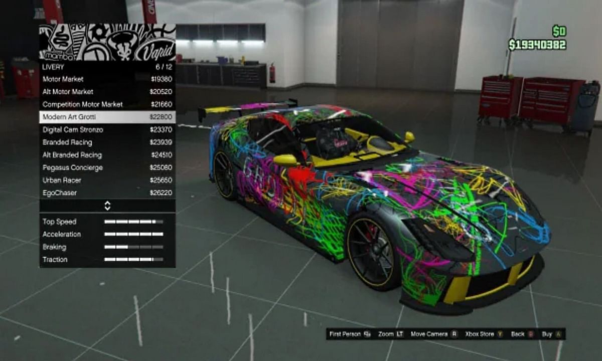 what cars can get livery gta 5 story mode