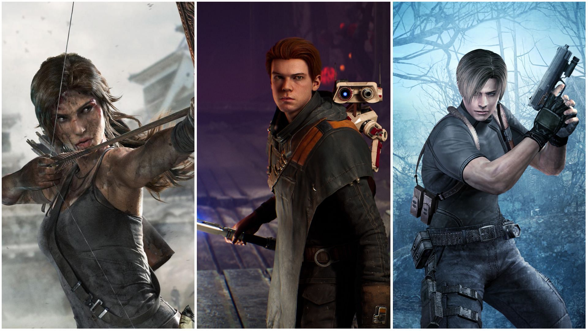 Some great action-adventure games to get into this August (Image via Crystal Dynamics, Respawn Entertainment &amp; Capcom)