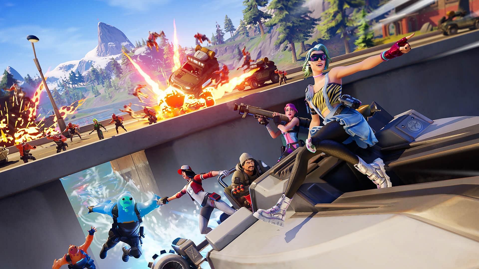 Players can fall to their death in Fortnite (Image via Epic Games)