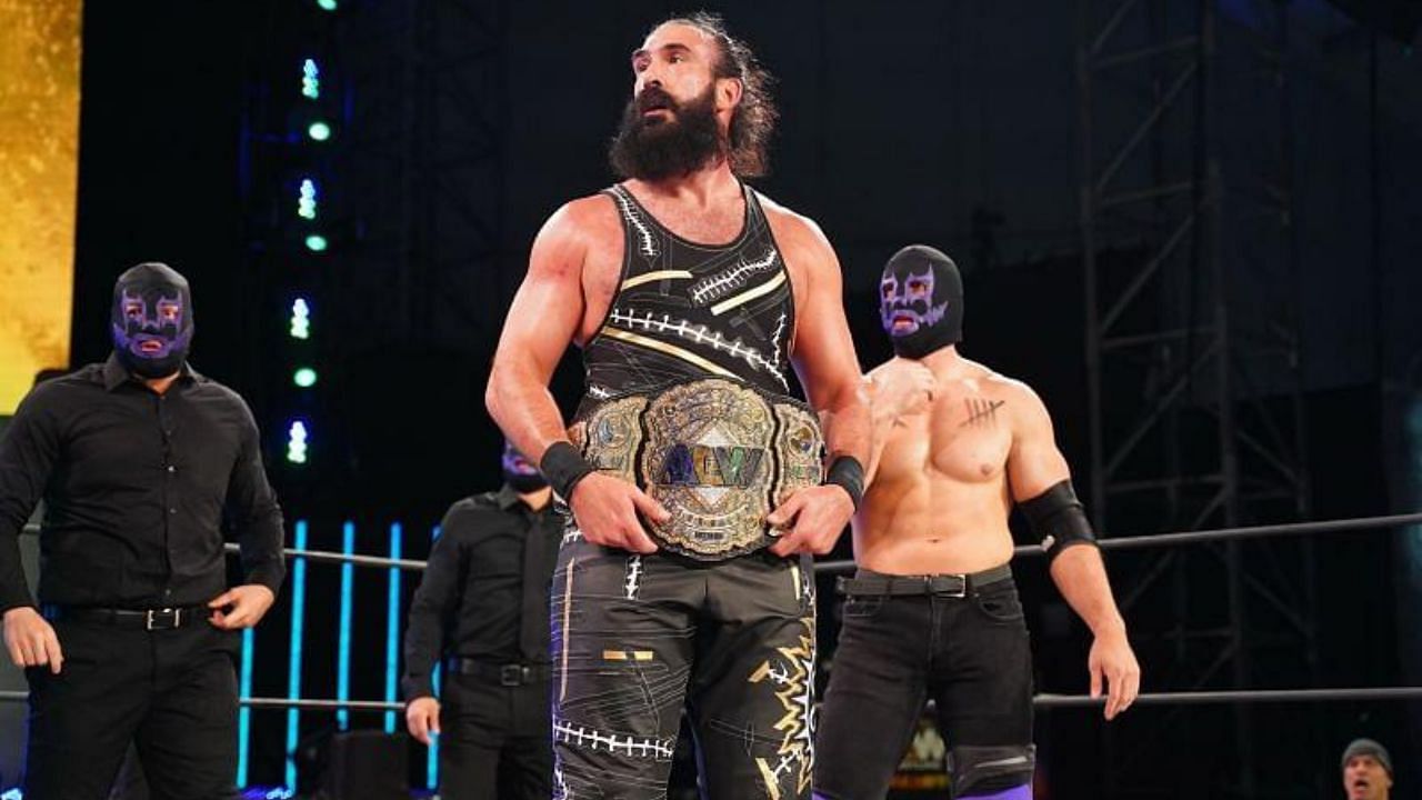 Brodie Lee teasing a run with the AEW World Championship.