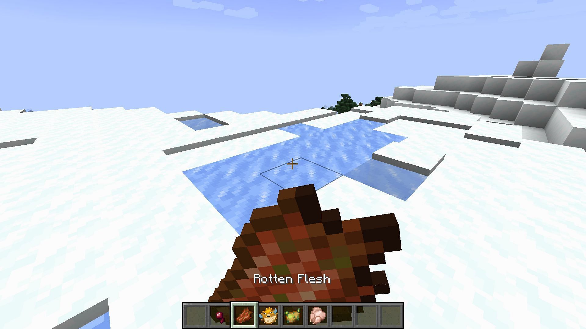 Rotten flesh can save lives in extreme situations (Image via Mojang)
