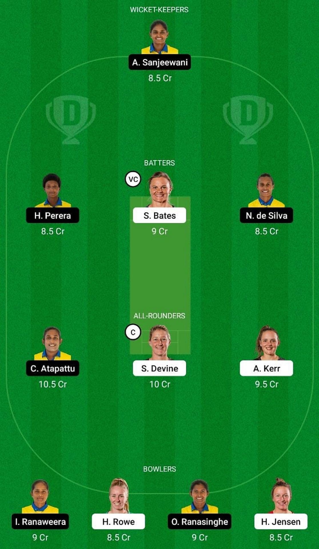 NZ-W vs SL-W Dream11 Fantasy Suggestion #1