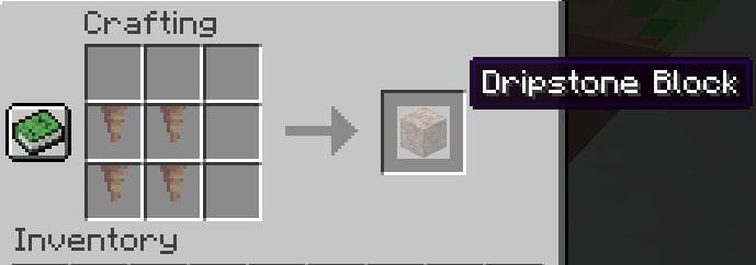 Pointed Dripstone in Mincraft