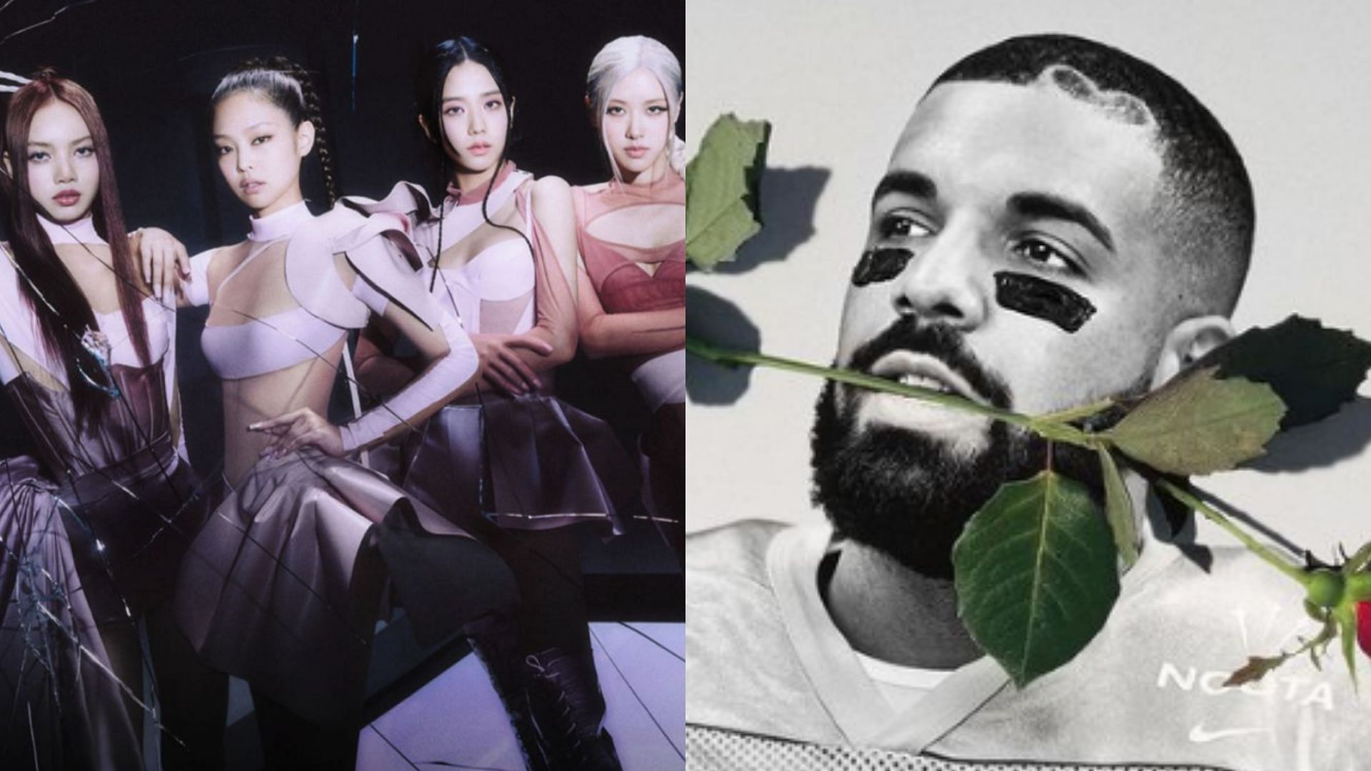 BLACKPINK and Drake collab rumors spark interest amongst fans (Image via YG Entertainment and @Champagnepapi)