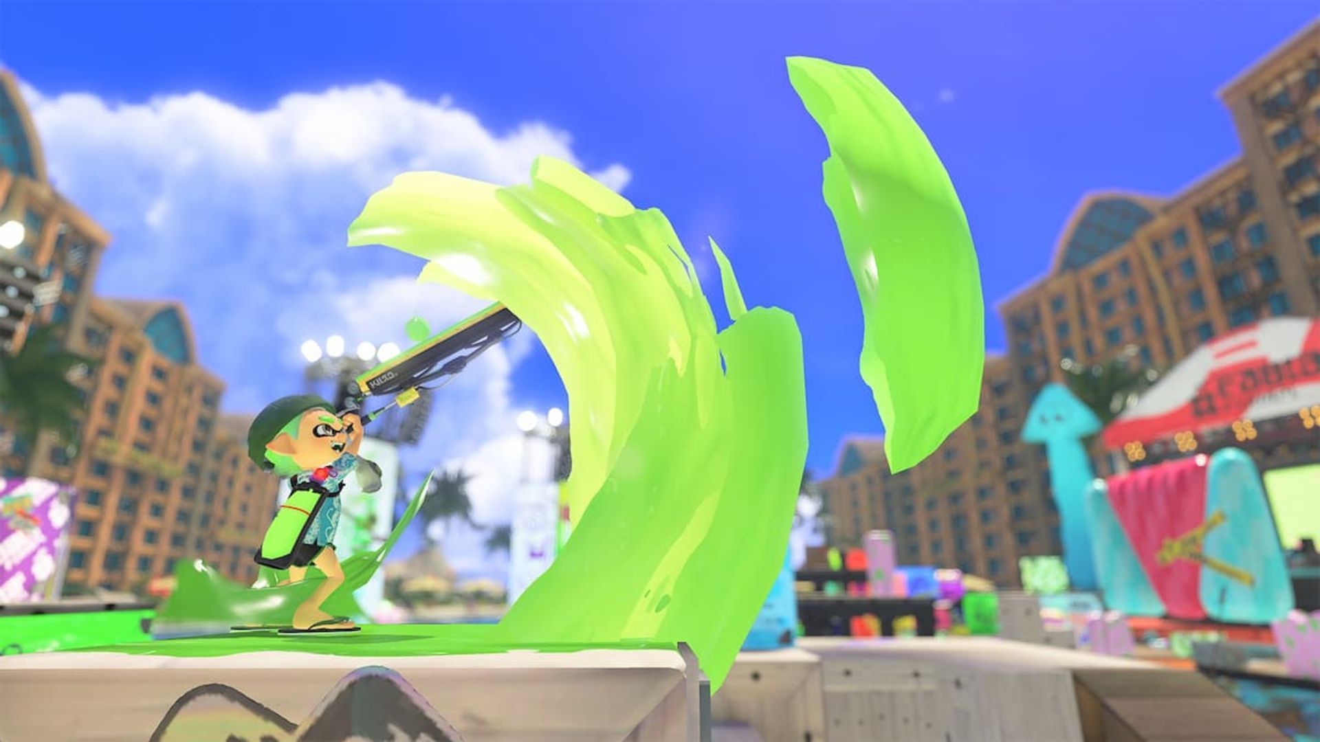 The Splatana Wiper as it appears in Splatoon 3 (Image via Nintendo)