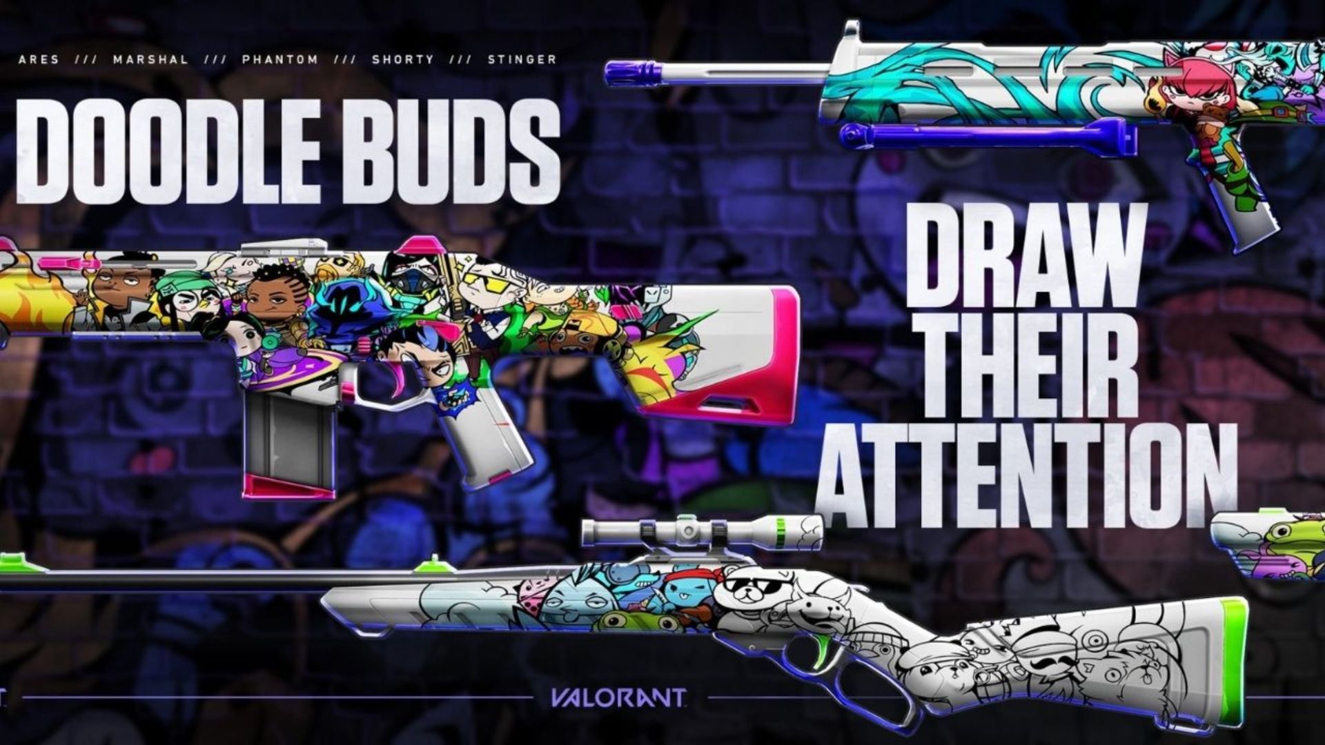 Doodle Buds is an extremely cute skin line worth checking by Valorant players (Image via Riot Games)