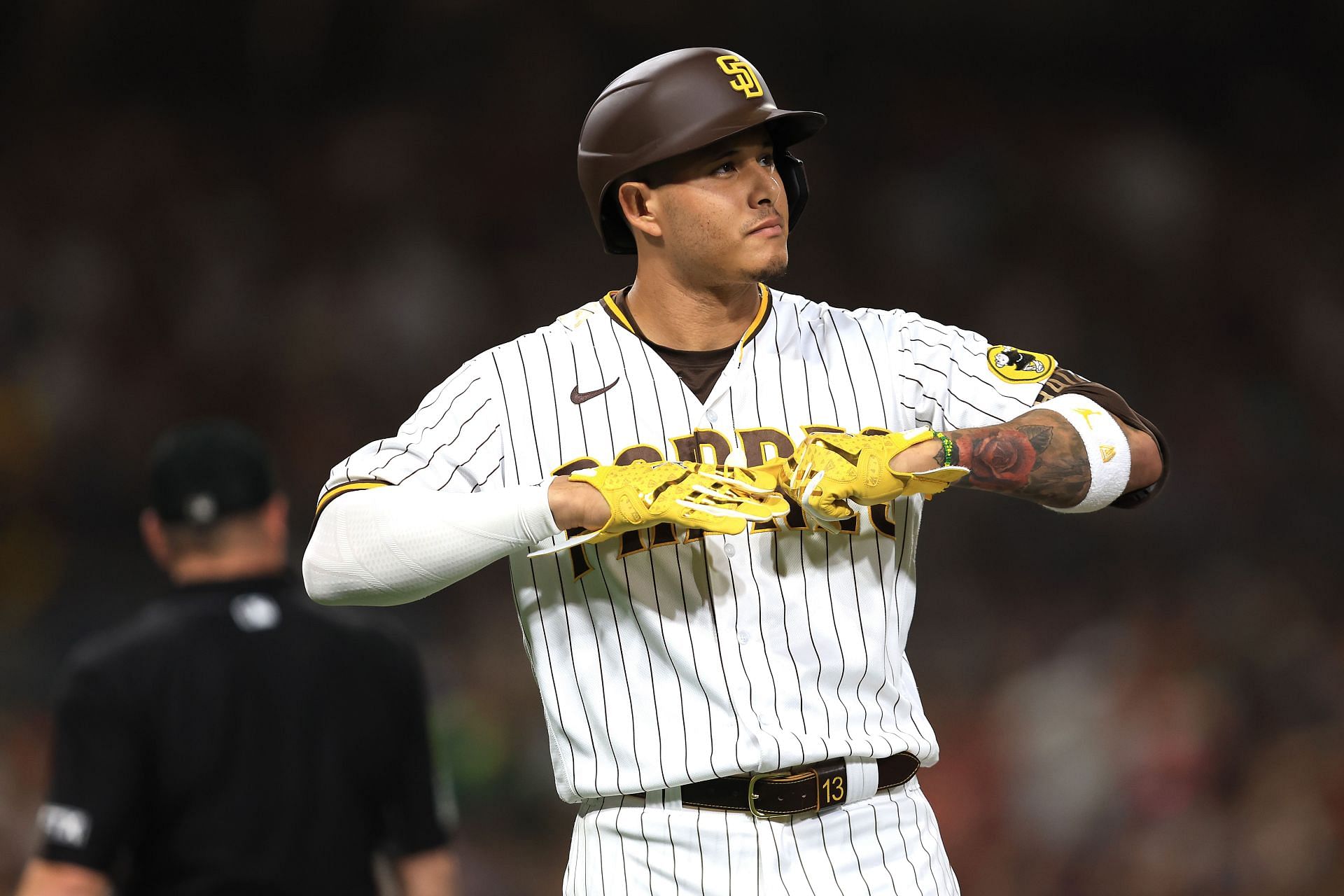 Manny Machado during a San Francisco Giants v San Diego Padres game