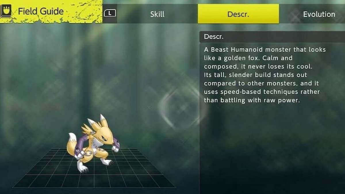 Digimon Survive ALL DIGIMON status skill description 