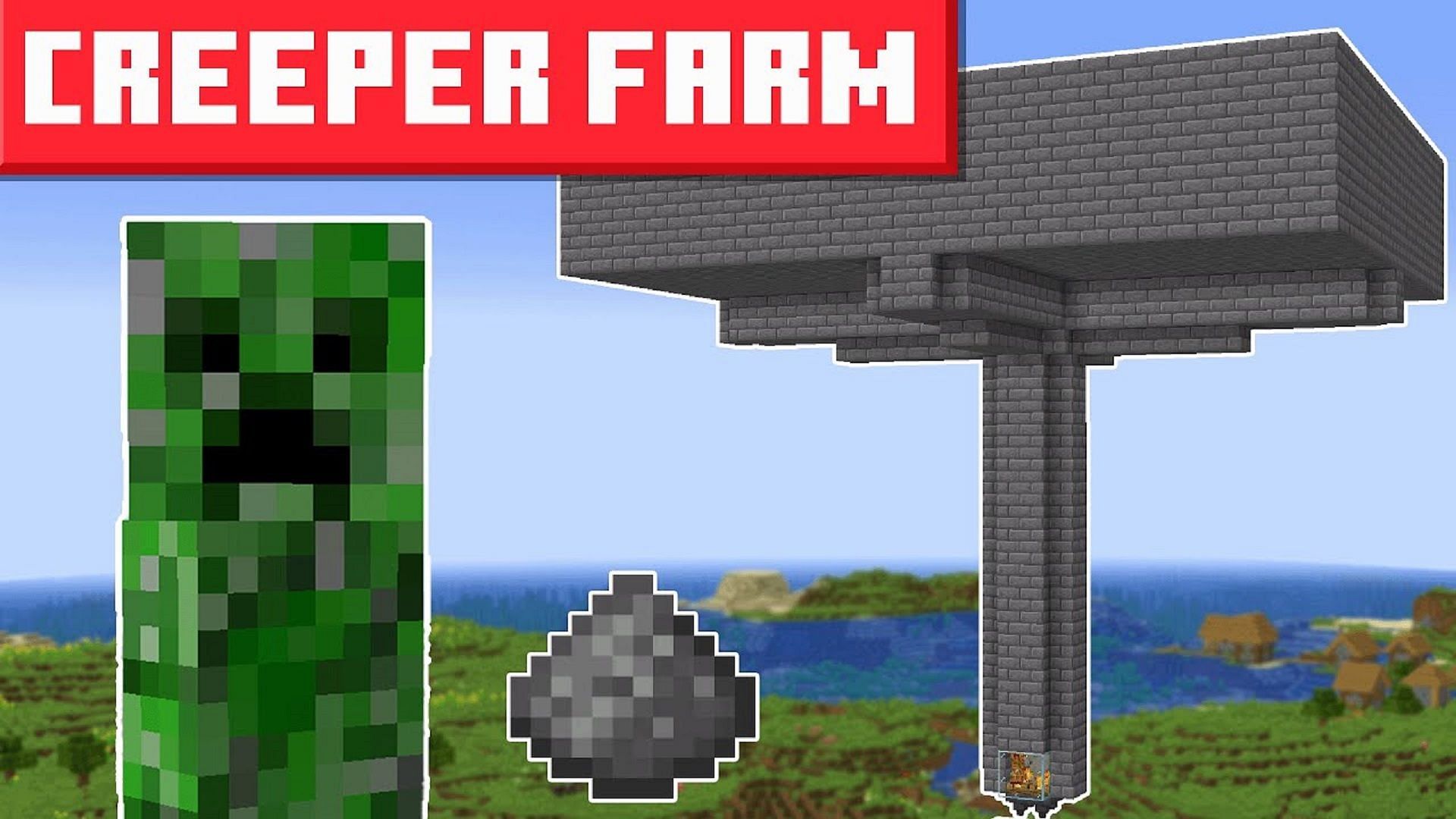 A tower-based creeper farm in Minecraft 1.19 (Image via Moretingz/Youtube)