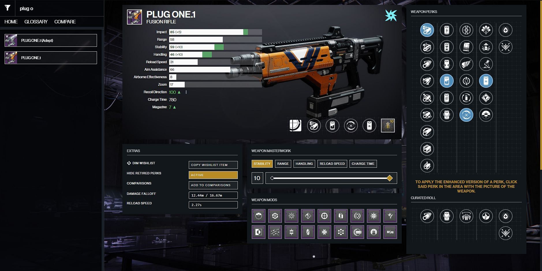 Best PvP perks for Plug One.1 (Image via Destiny 2)