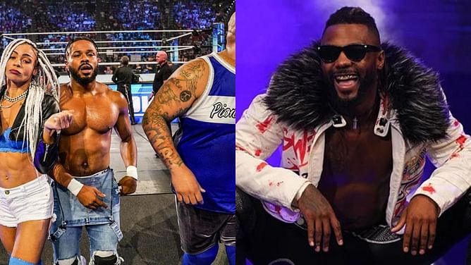 How was AEW star Swerve Strickland associated with WWE SmackDown faction Hit Row?