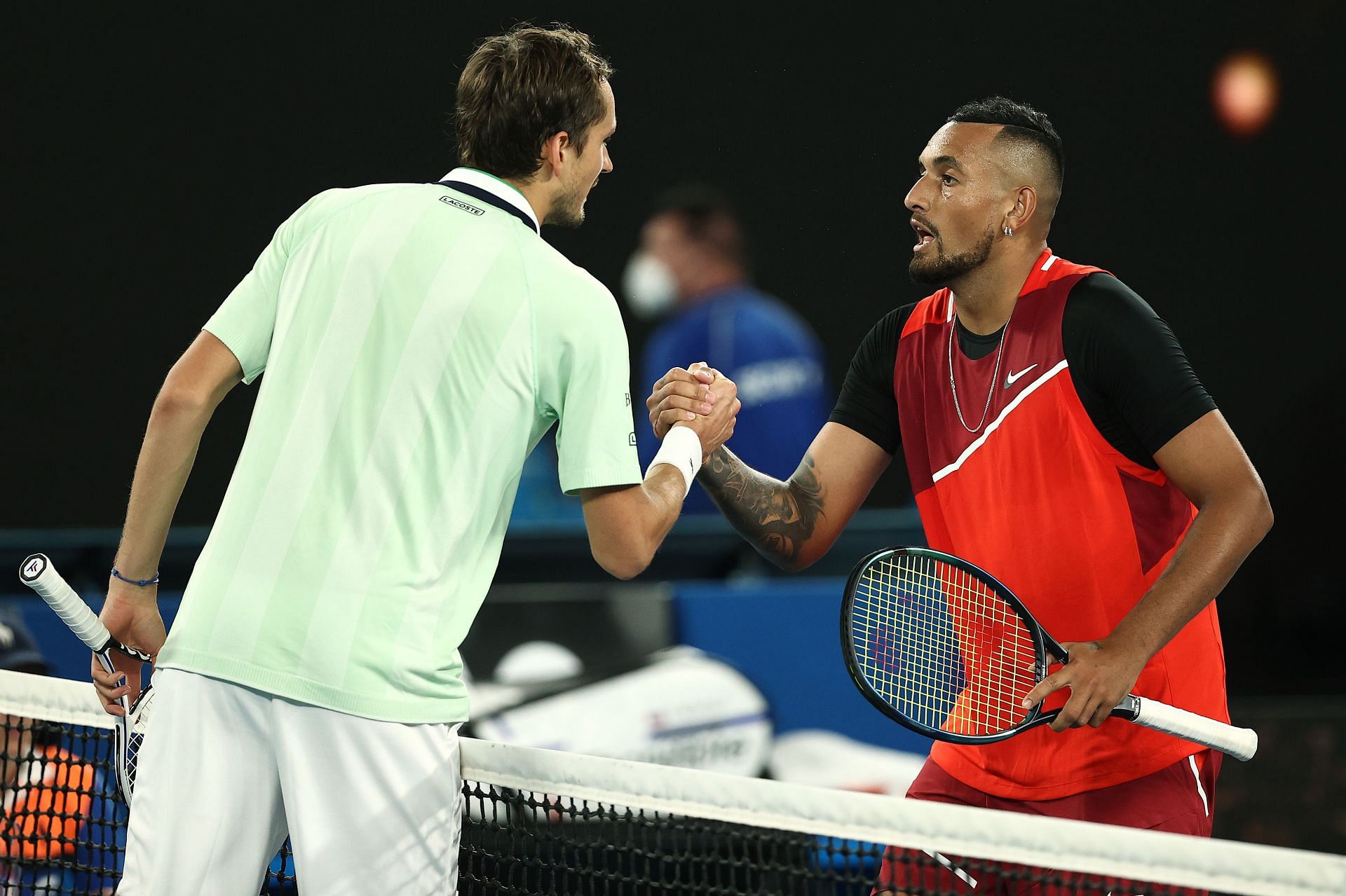 Daniil Medvedev and Nick Kyrgios at the 2022 Australian Open