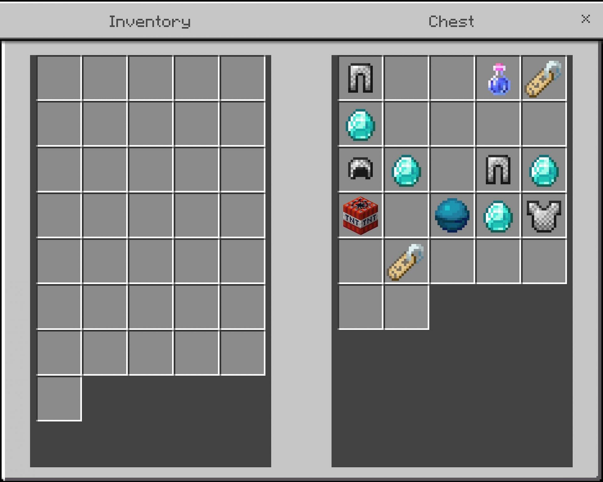 The contents of the nearest buried treasure (Image via Minecraft)