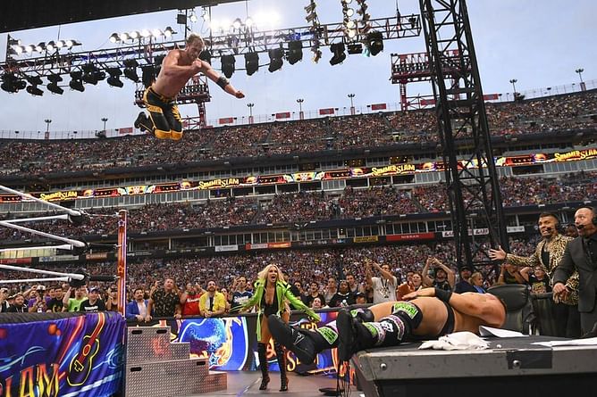 Logan Paul appears during superstar's entrance on WWE RAW