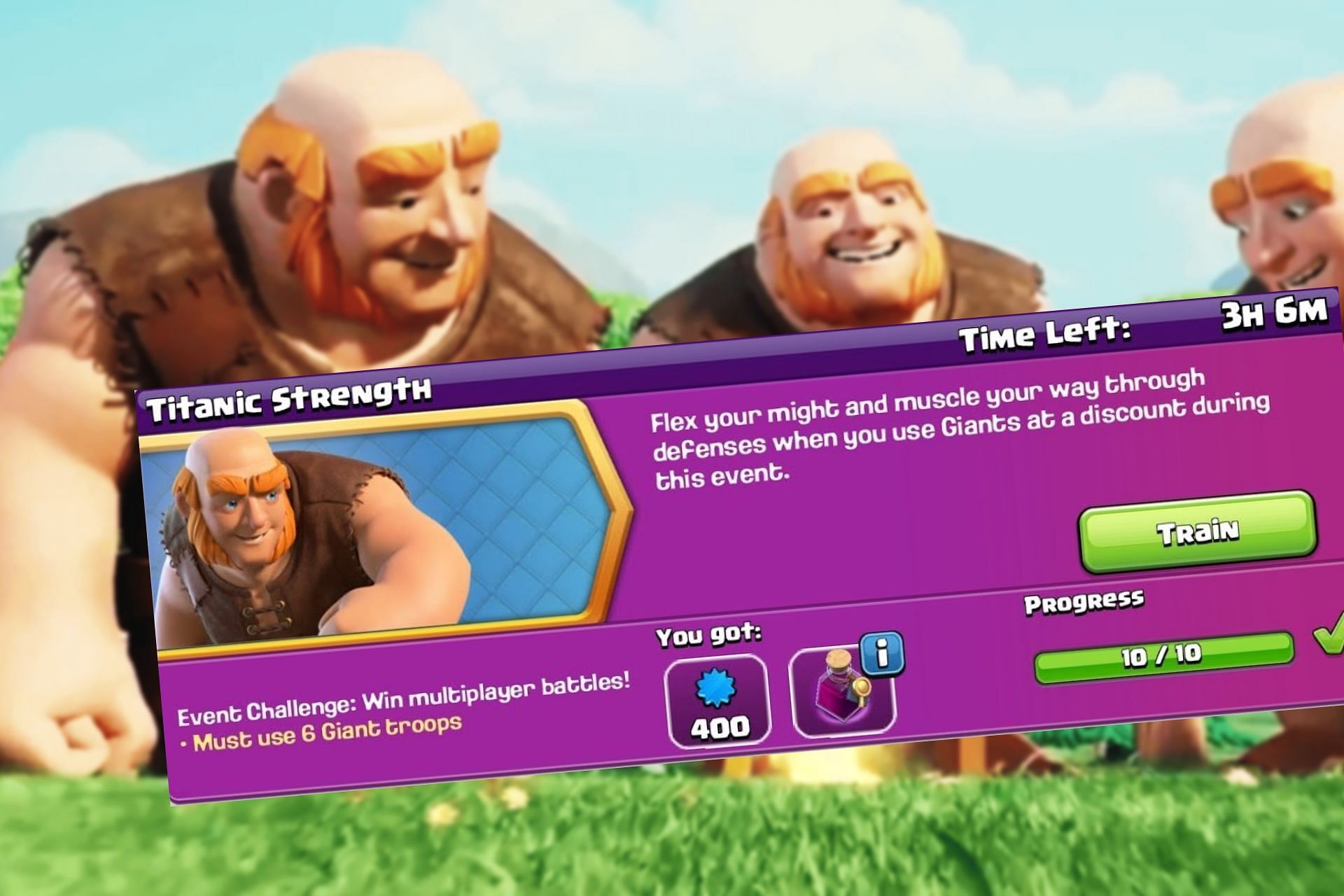 Titanic Strength challenge in Clash of Clans (Image via Sportskeeda)