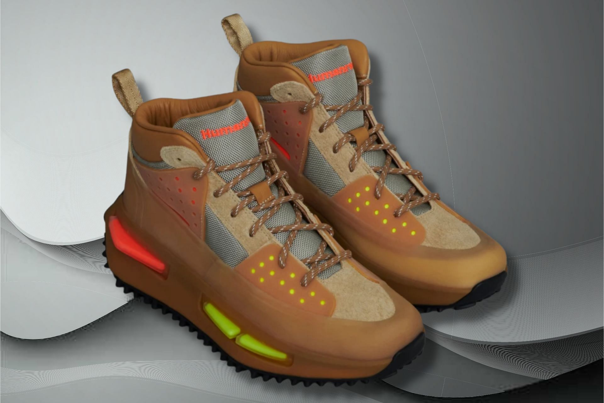 Pharrell Williams x Adidas Hu NMD S1 RYAT Tan sneakers (Image via Adidas)