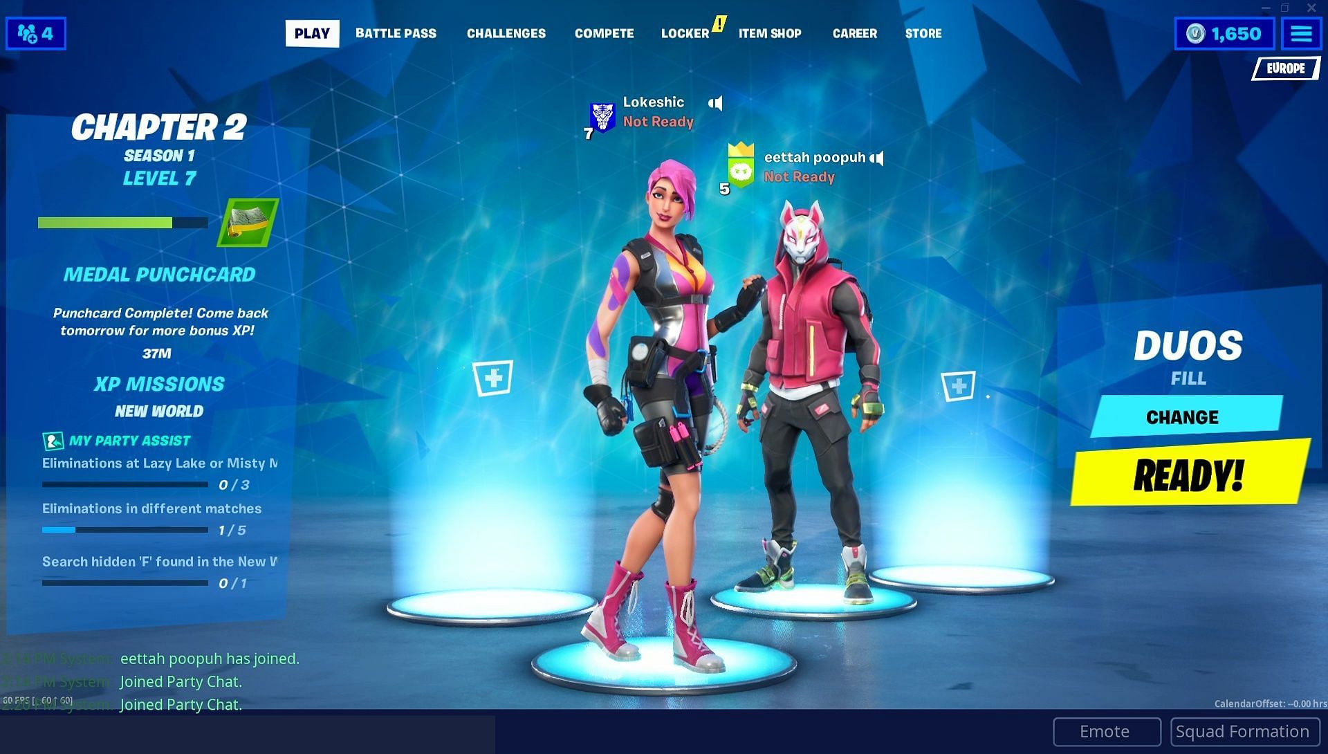 To join a Fortnite bot lobby, you need to have two accounts (Image via Epic Games)