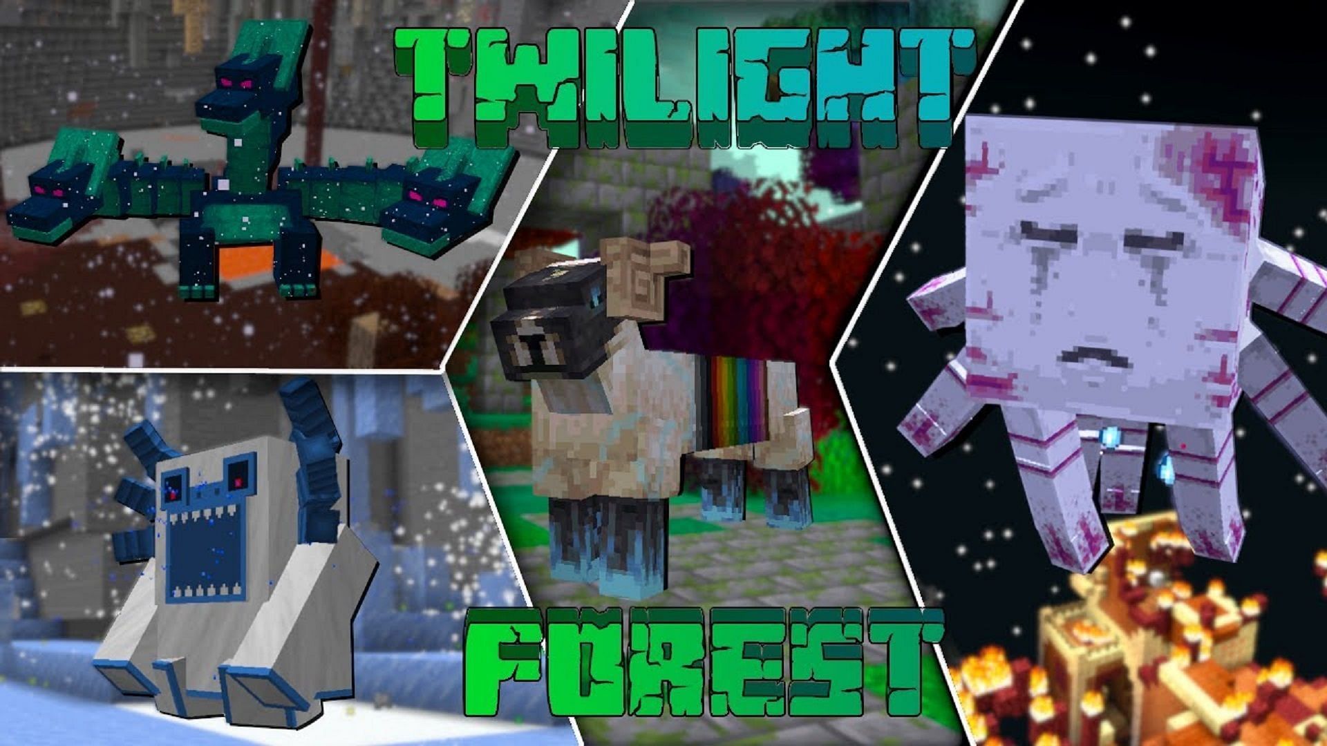 The Twilight Forest is another great mod for custom dimensions and content (Image via yorkmouseModz/Youtube)