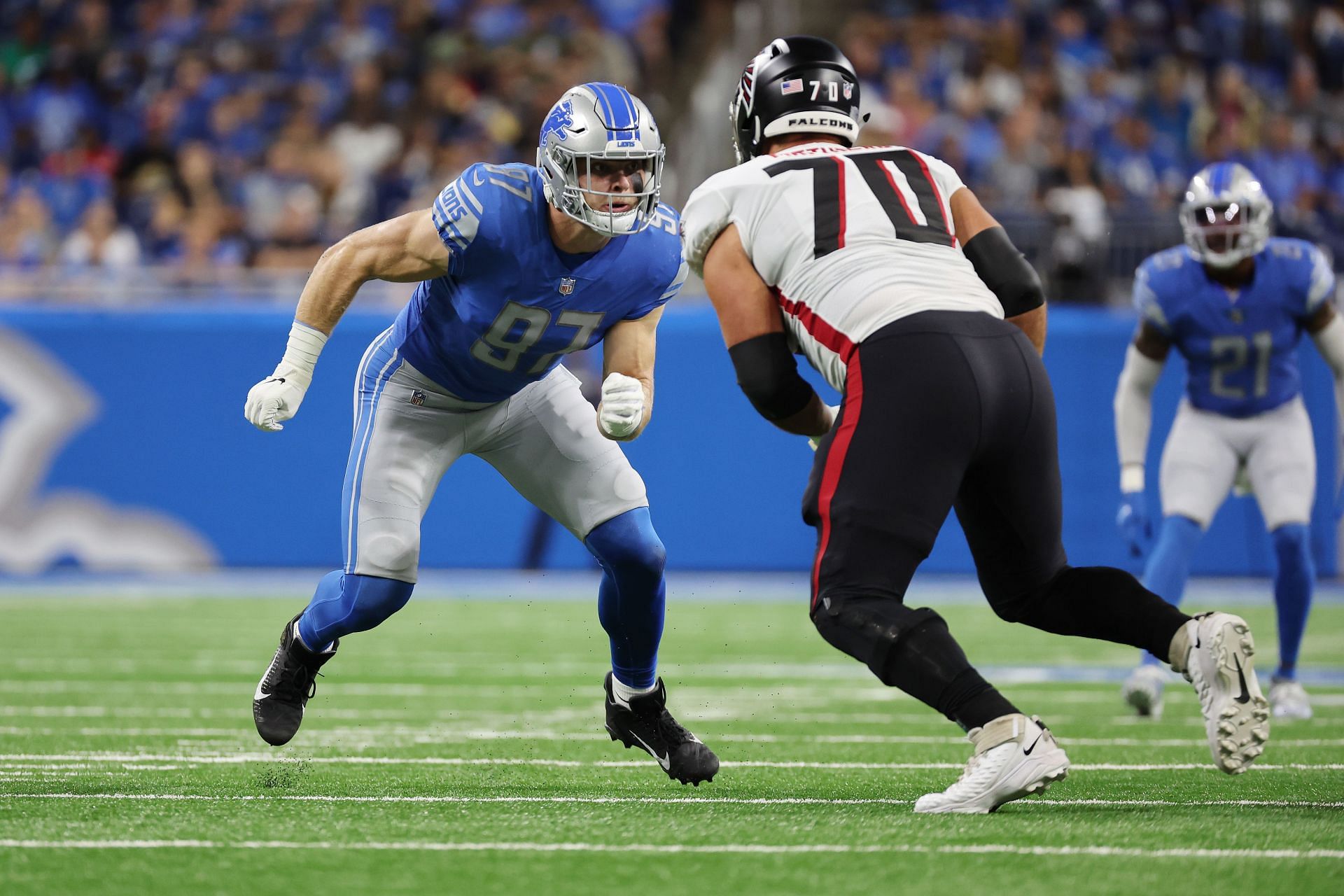 NFL Preseason - Detroit Lions defensive end Aidan Hutchinson