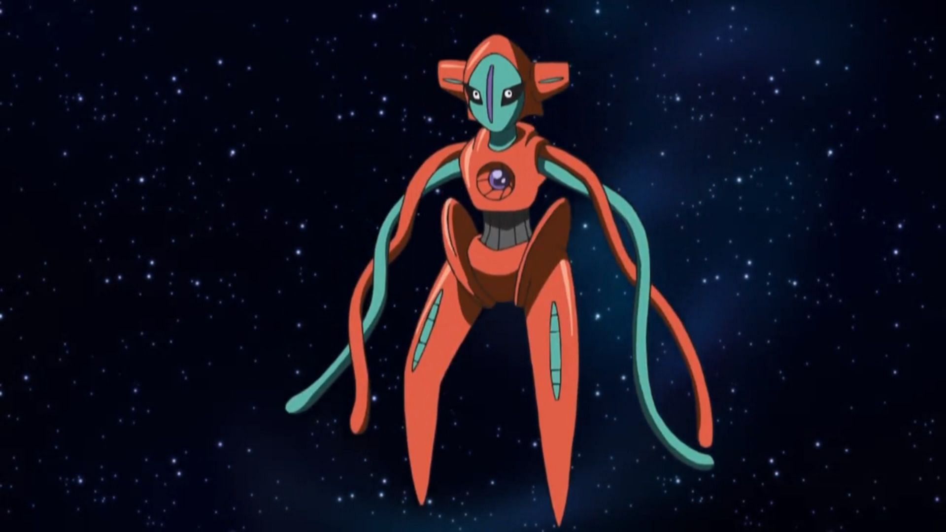 Deoxys as it appears in the anime (Image via The Pokemon Company)