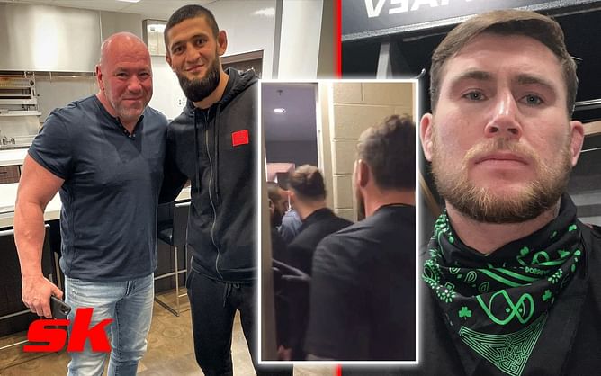 Watch: Darren Till not allowed in as Khamzat Chimaev reportedly has private meeting with Dana White following UFC 279 win