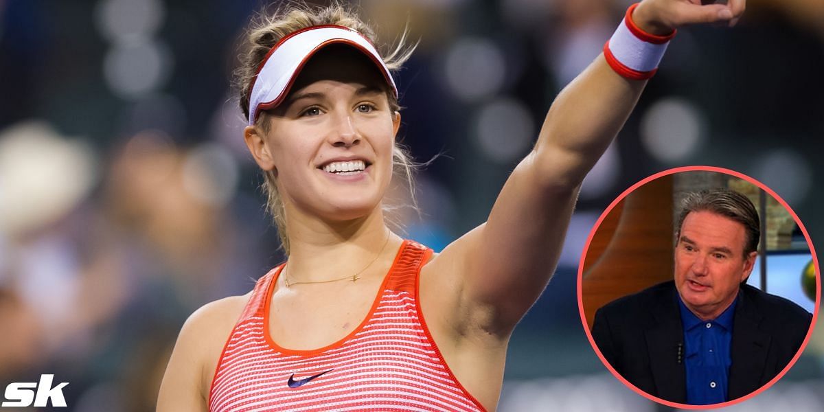 Jimmy Connors congratulates Eugenie Bouchard for her first win at the Chennai Open