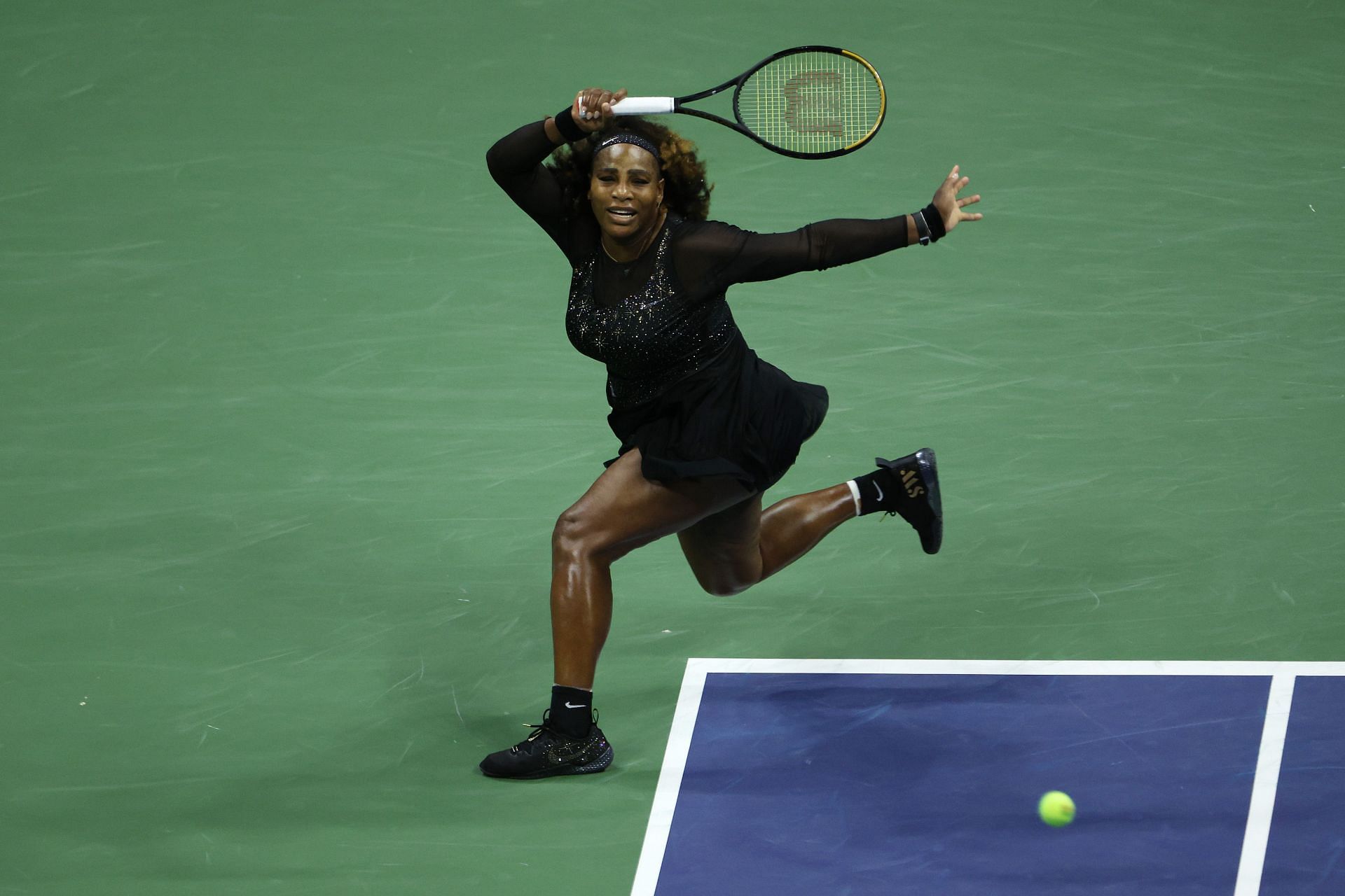 Serena Williams in action at the 2022 US Open.