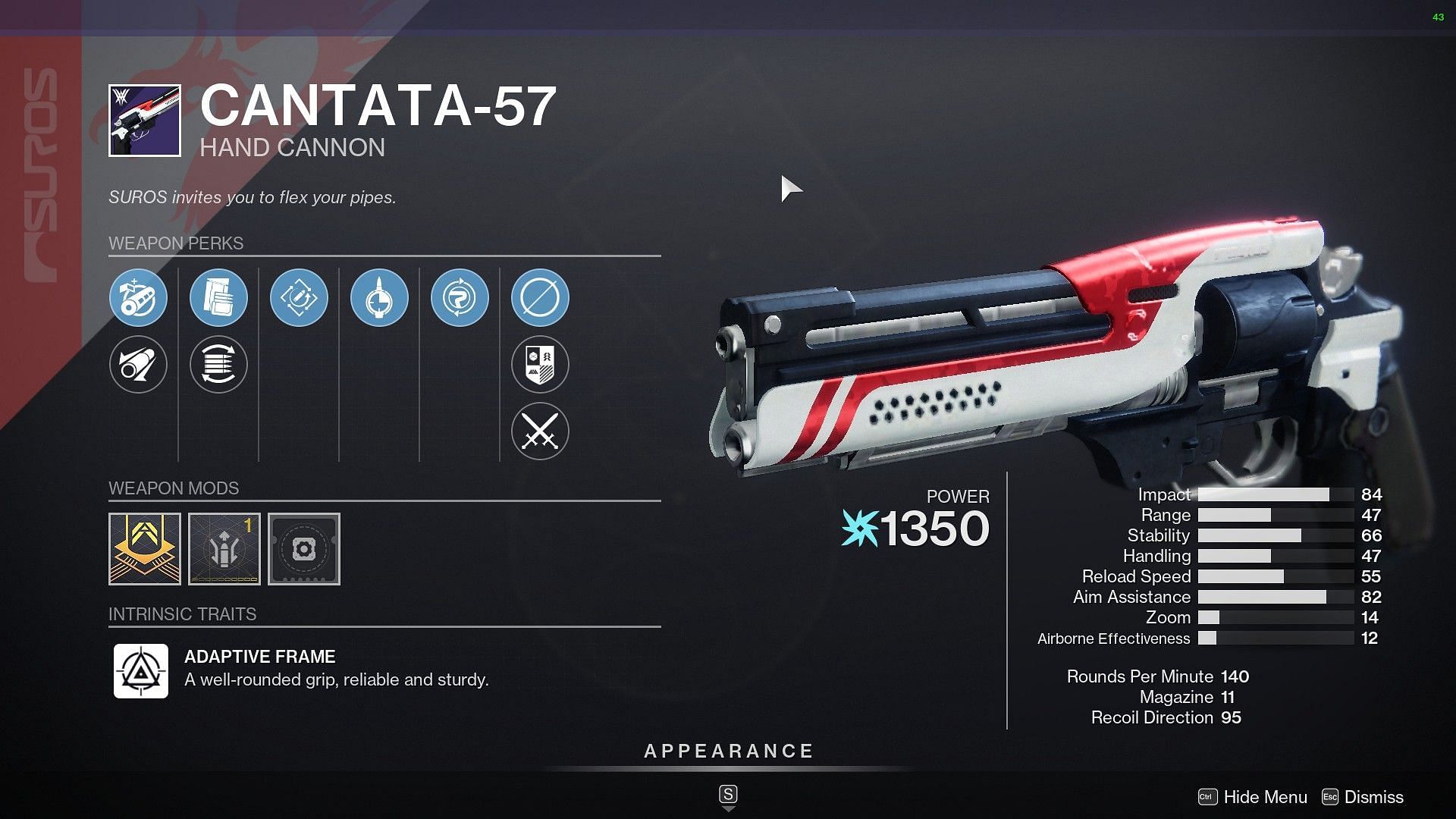 Cantata-57 this week at Banshee in Destiny 2 (Image via Bungie)