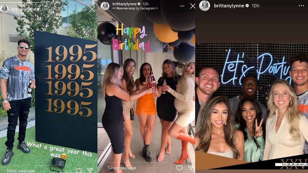 Patrick Mahomes birthday party from images posted via Instagram stories