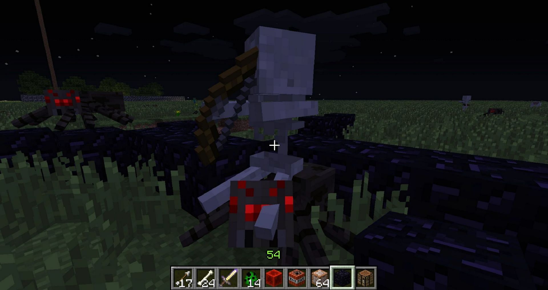 A spider jockey (Image via Minecraft)