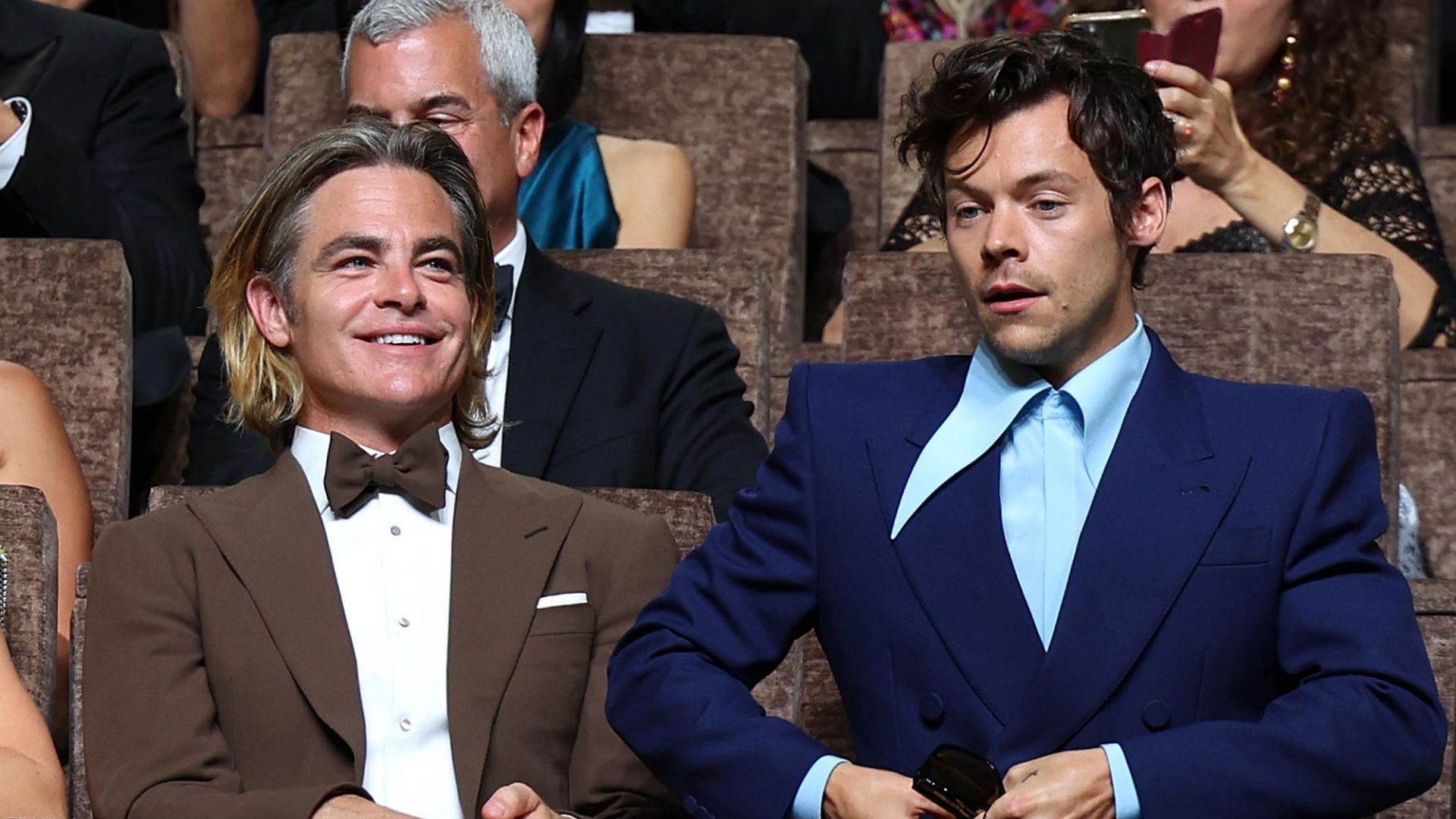 Harry Styles and Chris Pine at the Venice Film Festival (Image via Entertainment Weekly)