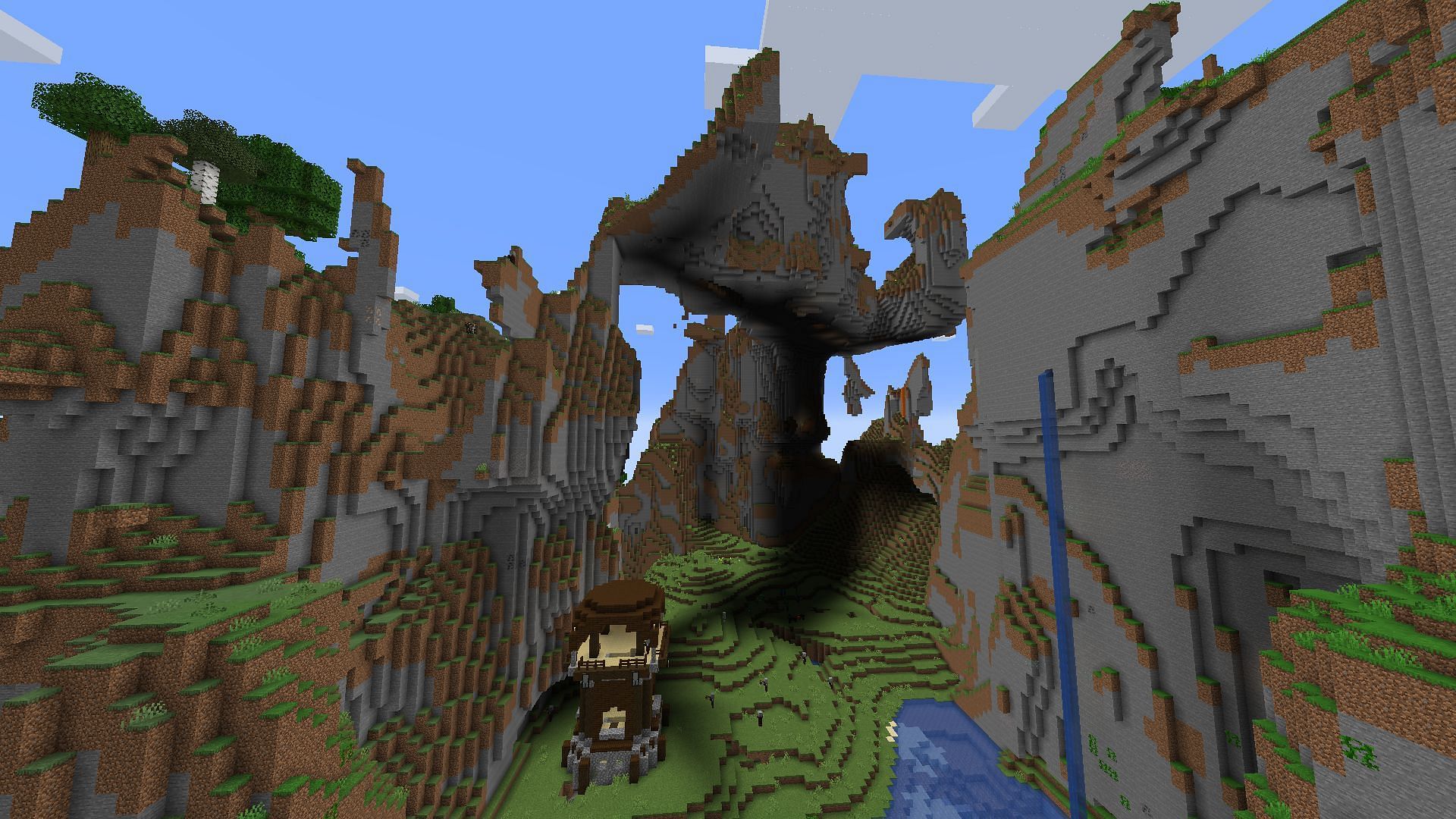 All kinds of terrain generation is amplified in this Minecraft world type (Image via Mojang)
