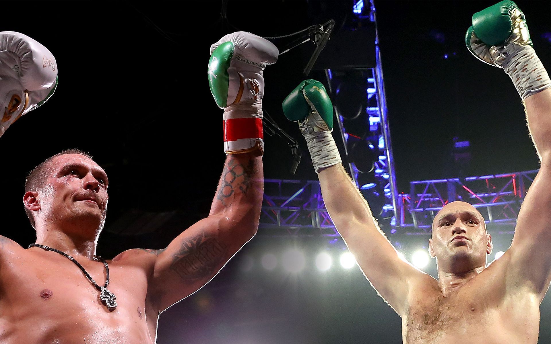 Oleksandr Usyk (L), Tyson Fury (R, Credits:- Getty