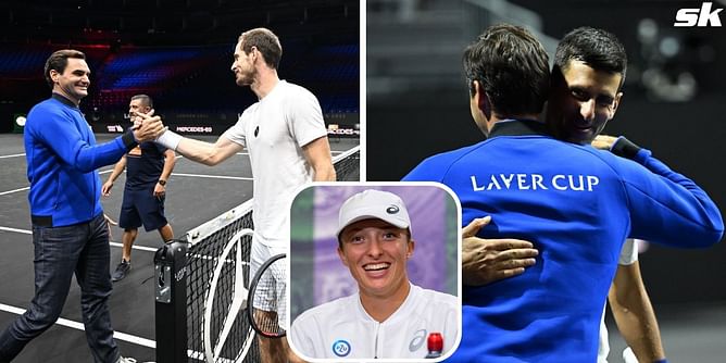 "Inspiring" - Iga Swiatek on Roger Federer's first photographs with Novak Djokovic, Andy Murray at 2022 Laver Cup